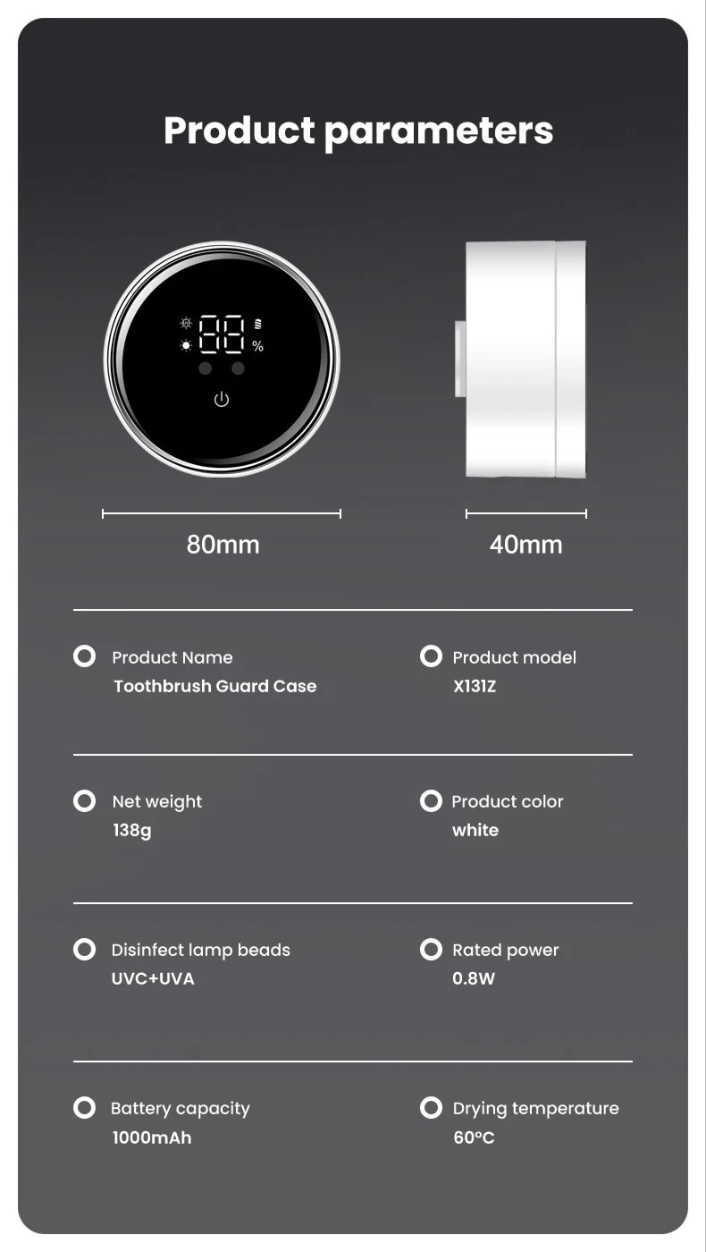 New Design Multi-Purpose Teeth Whitening Accessories UVC UVA UV Toothbrush Sterilizer Holder for Bathroom